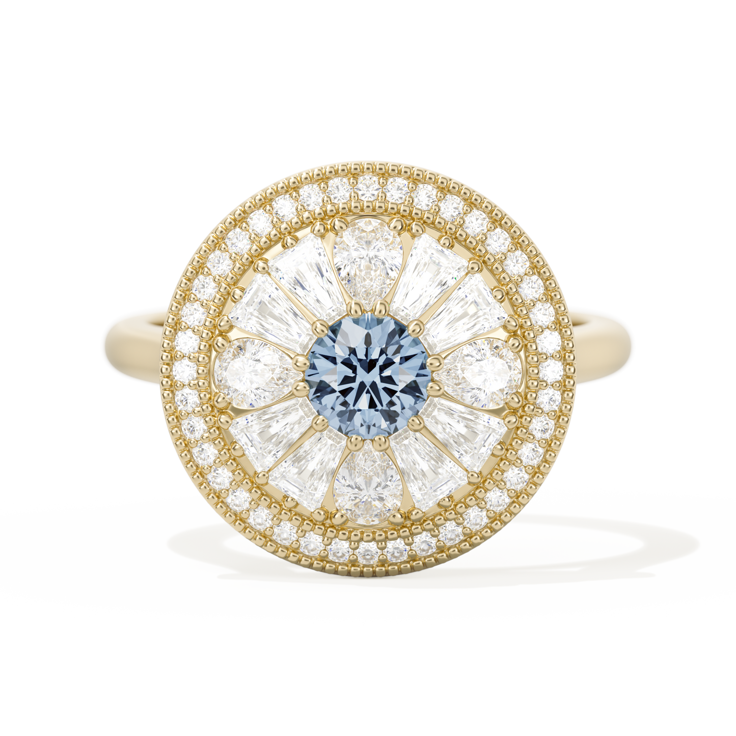 Pear & Baguette Round with Halo