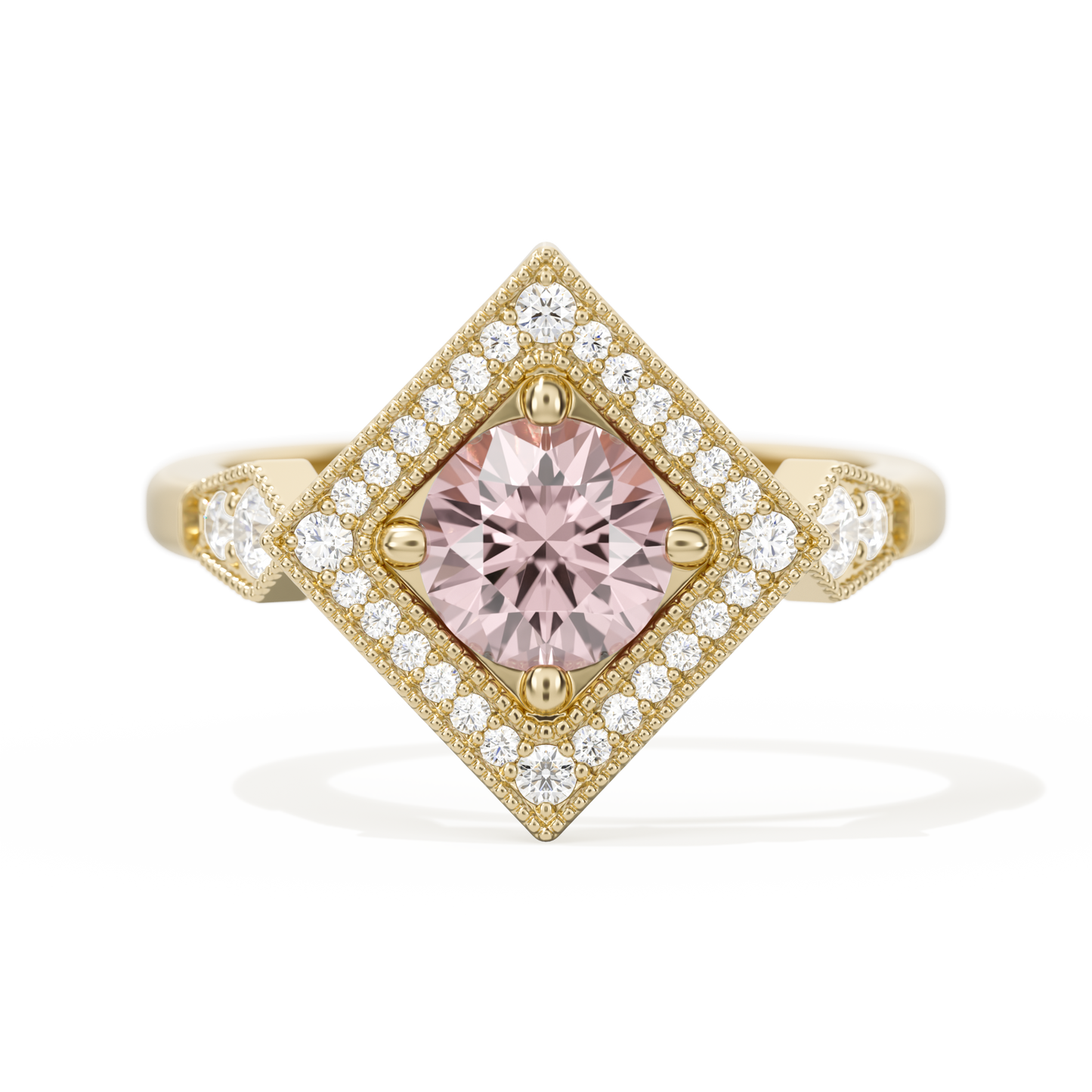 Diamond Shape Halo Round