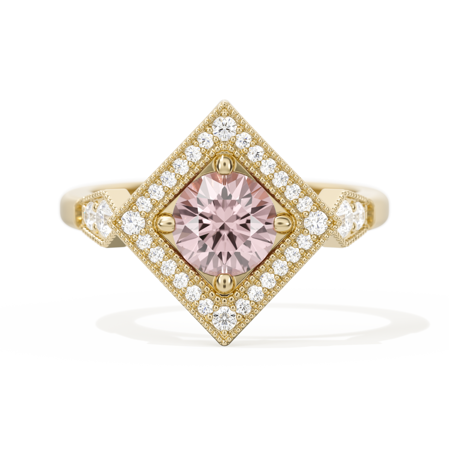 Diamond Shape Halo Round