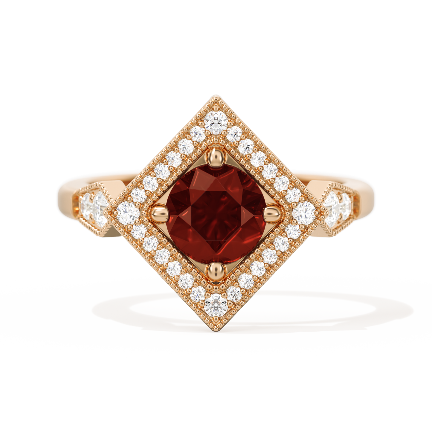 Diamond Shape Halo Round