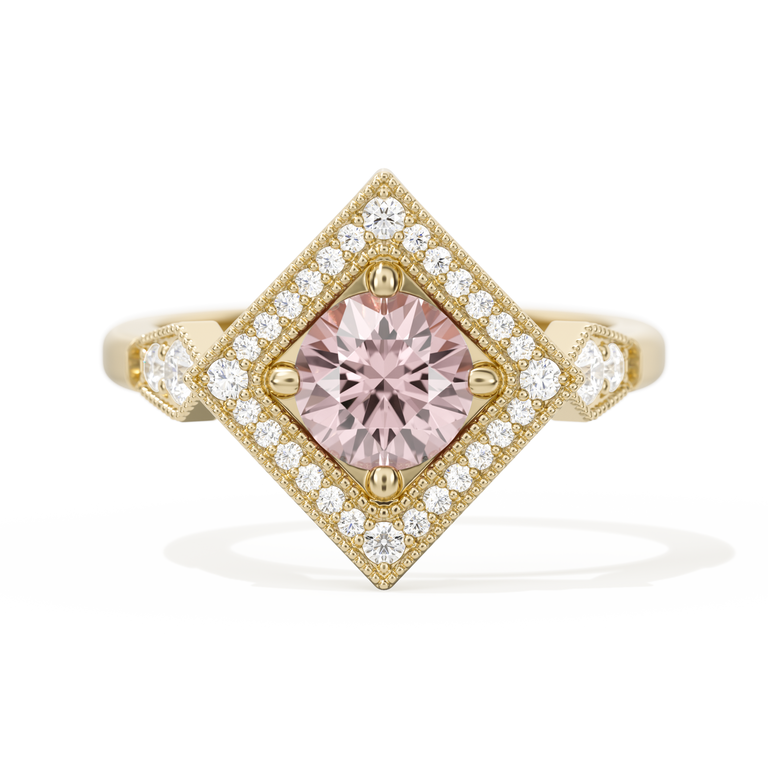 Diamond Shape Halo Round