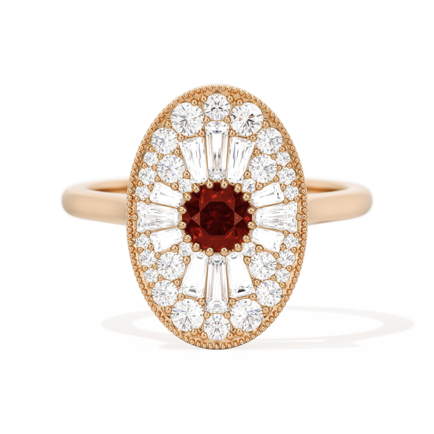 Oval Ballerina Round Center 0.35 ctw