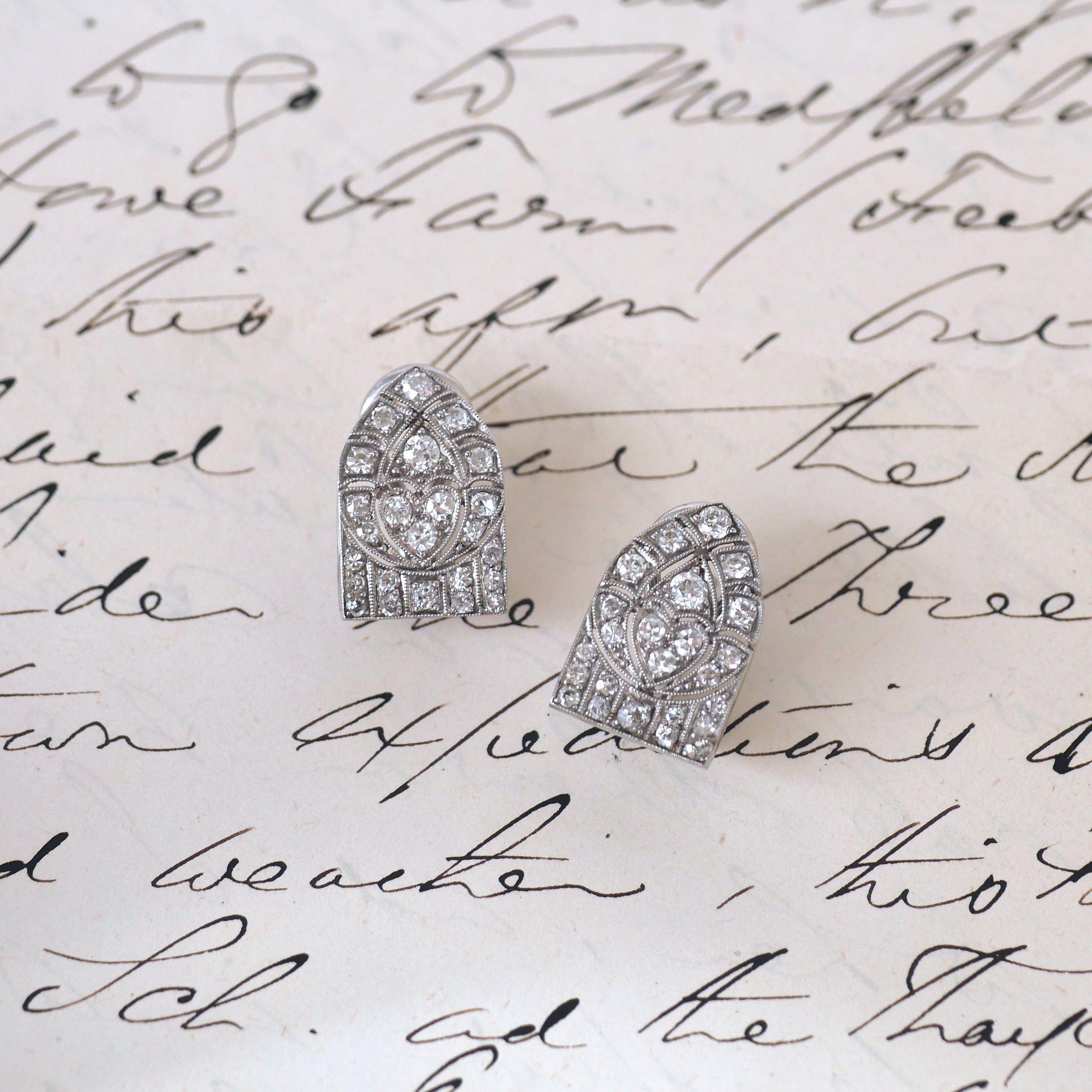 Antique Cathedral Diamond Earrings