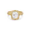 Antique Cushion Cut Diamond Engraved Bubble Ring