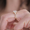 Antique Cushion Rose Cut Moissanite & Marquise Diamond Ring