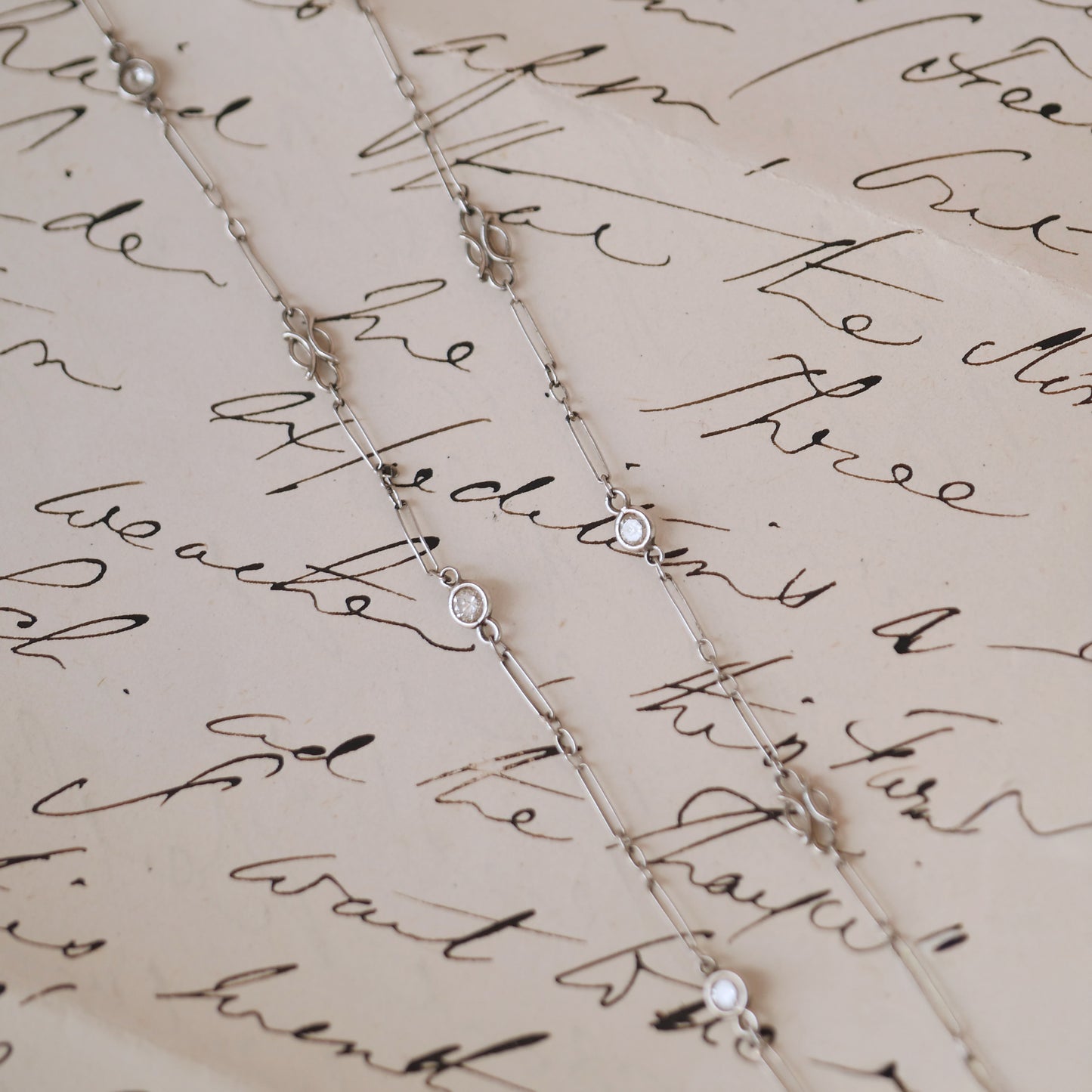 Antique Diamond Bow Pendant Necklace