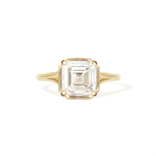 Split Shank Asscher Cut Lab Diamond Solitaire
