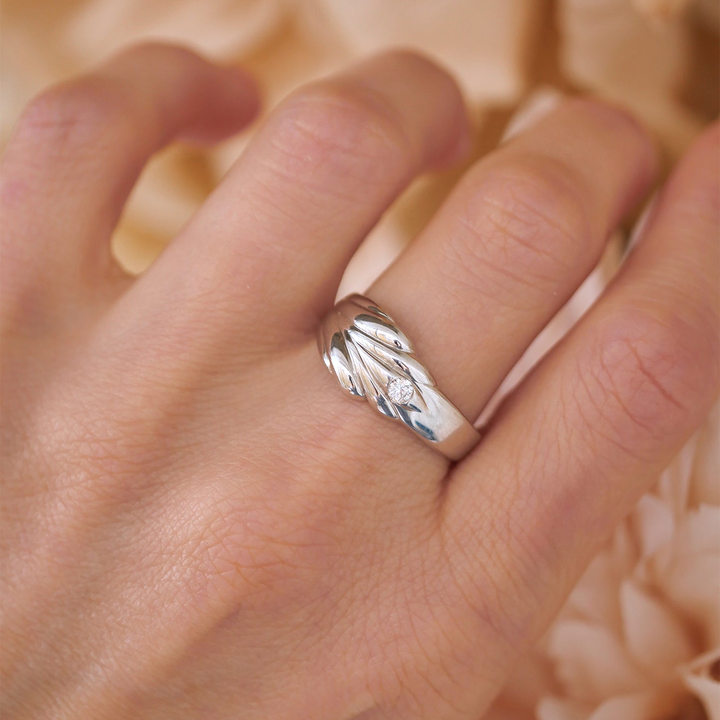 Diamond Leaf Ring