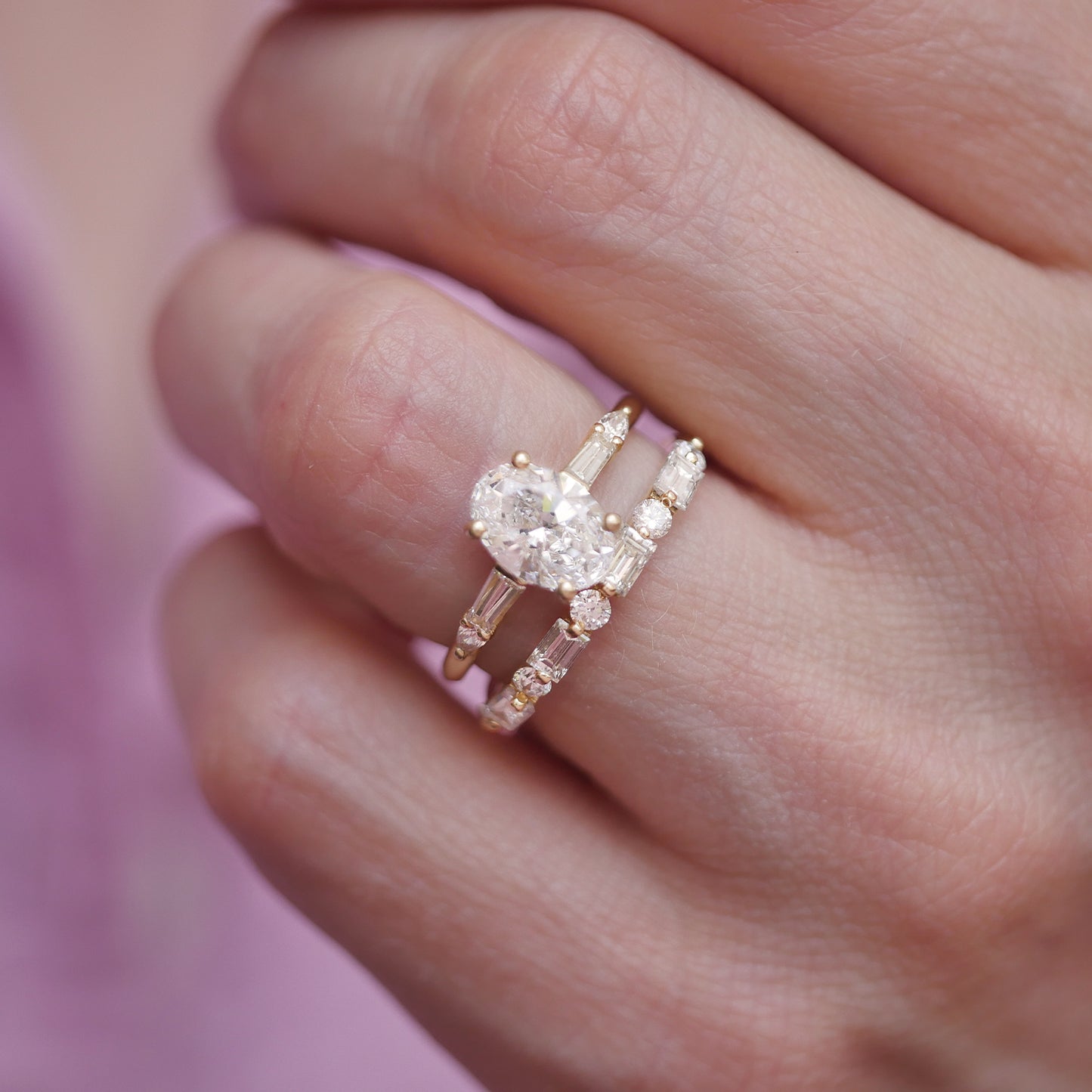 Oval Baguette & Pear Diamond Ring