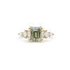 Custom Sapphire Nouveau Diamond Mosaic Ring
