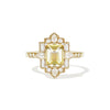 Yellow Sapphire Deco Emerald & Pear Diamond Mosaic Ring