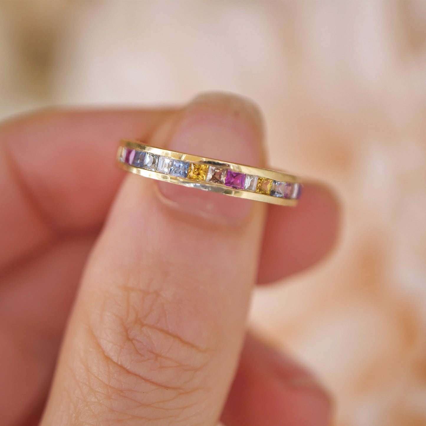 Rainbow Sapphire Band