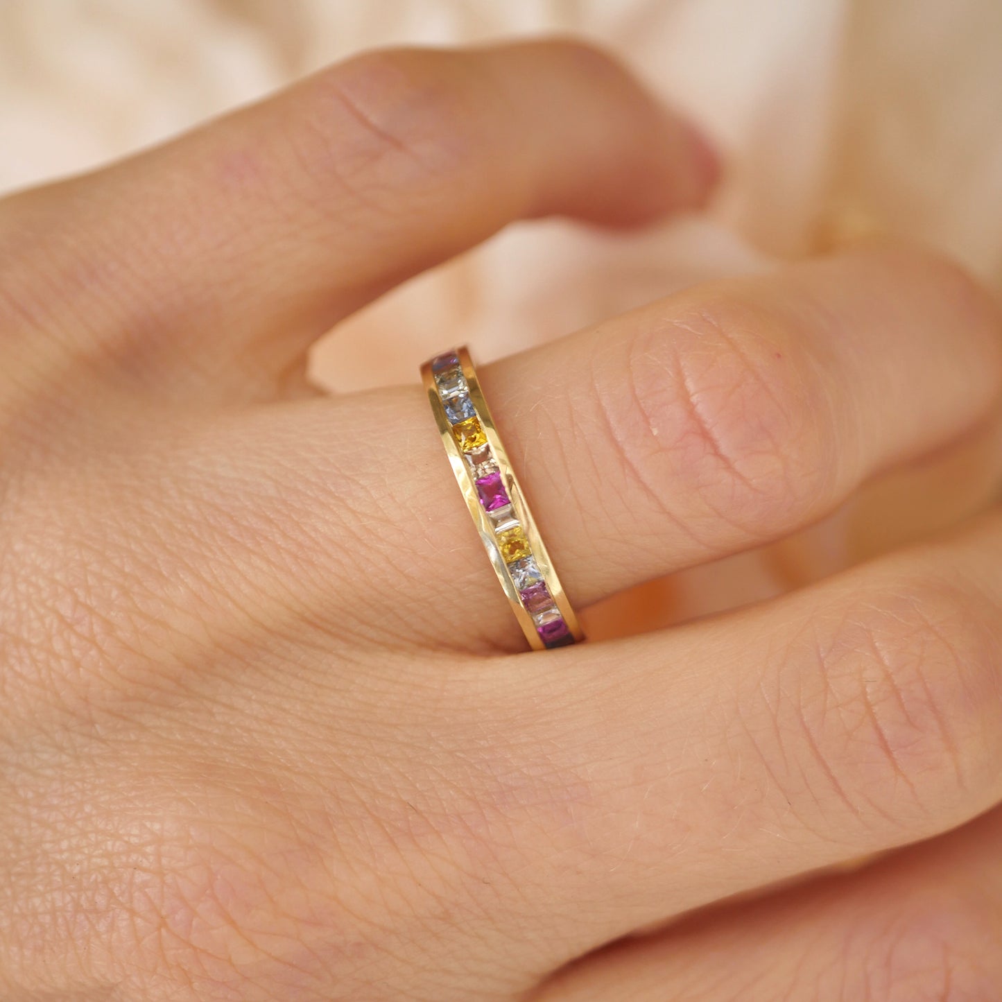 Rainbow Sapphire Band