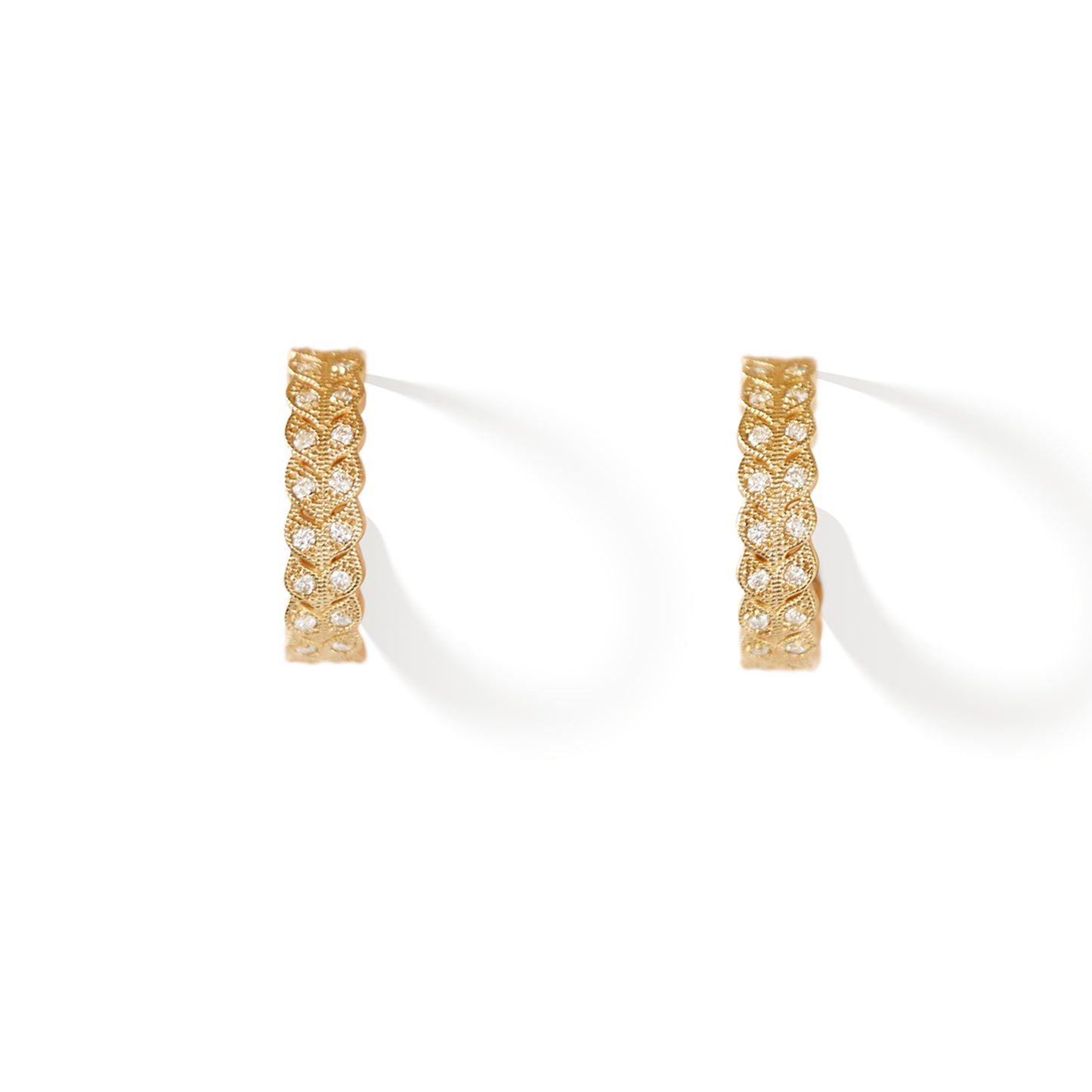 Diamond Deco Trim Hoop Earrings