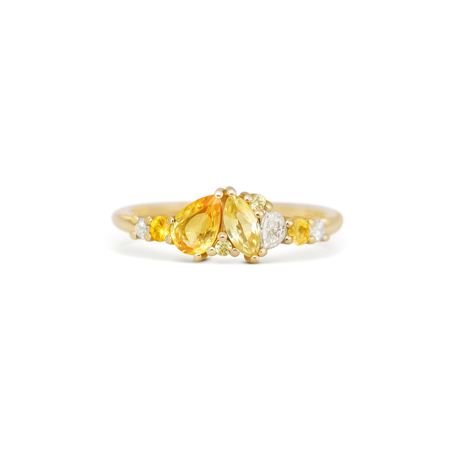 Yellow Sapphire & Diamond Firework Ring