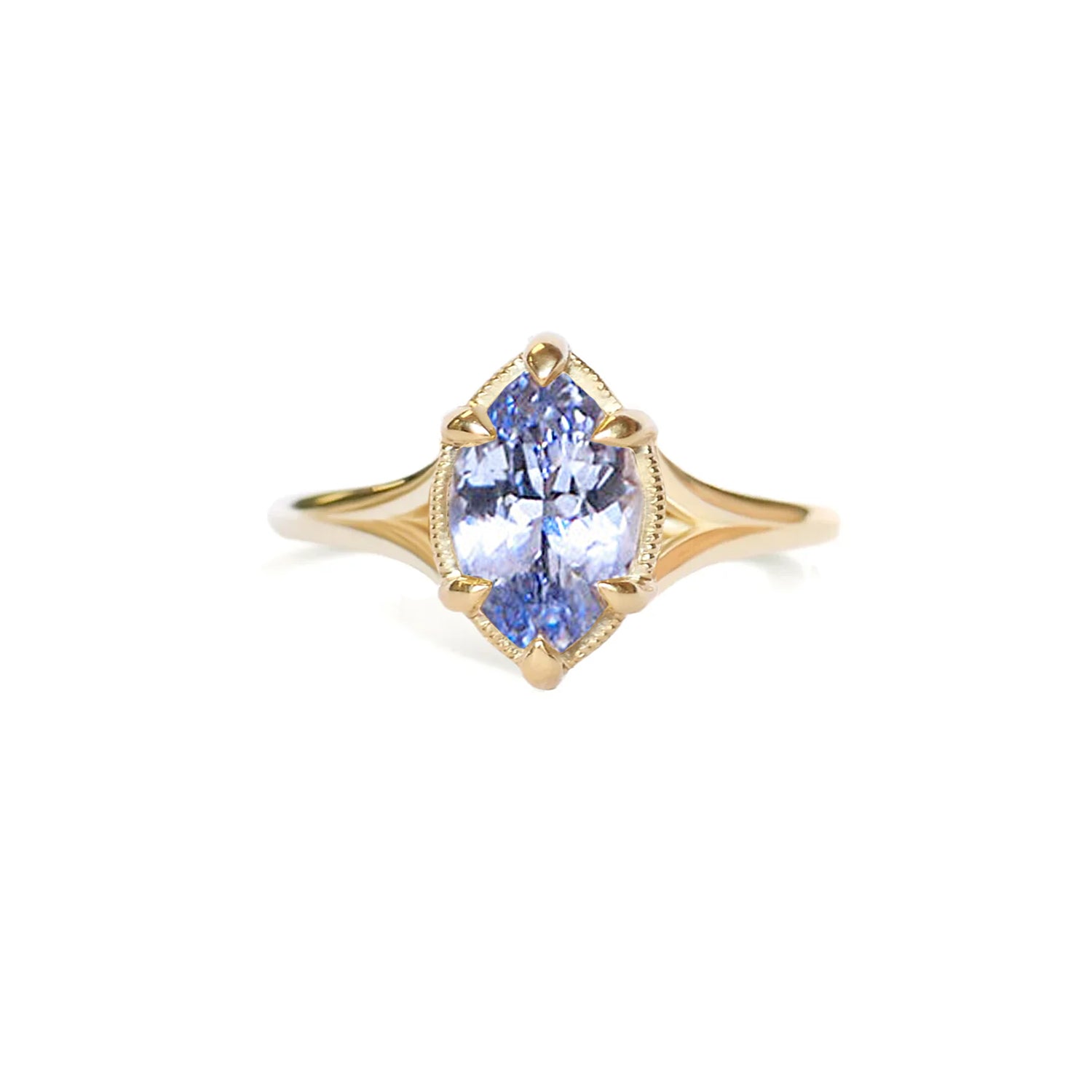 Unique marquise sapphire engagement ring