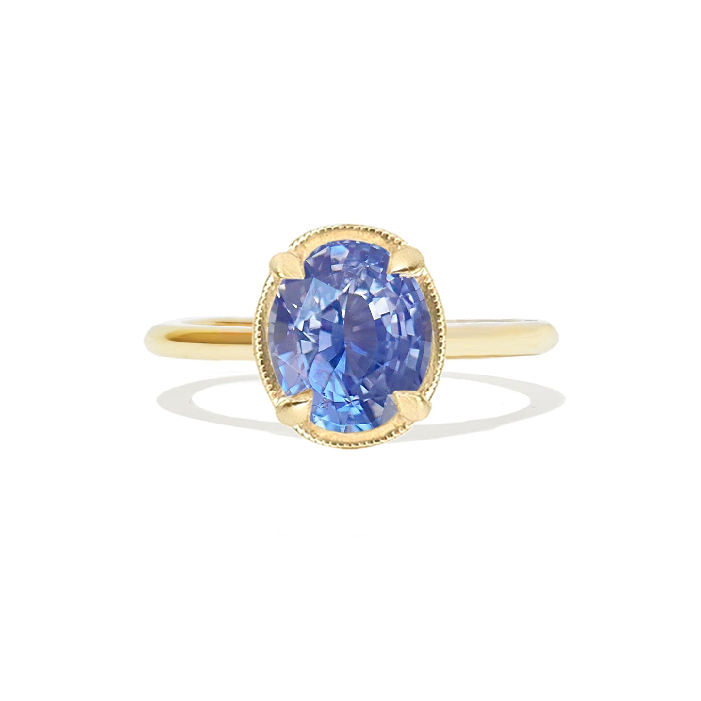 vintage inspired sapphire blue solitaire ring