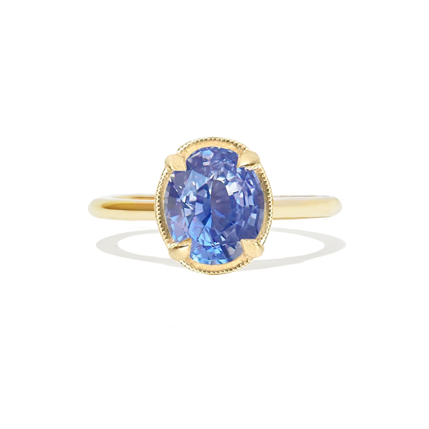 vintage inspired sapphire blue solitaire ring