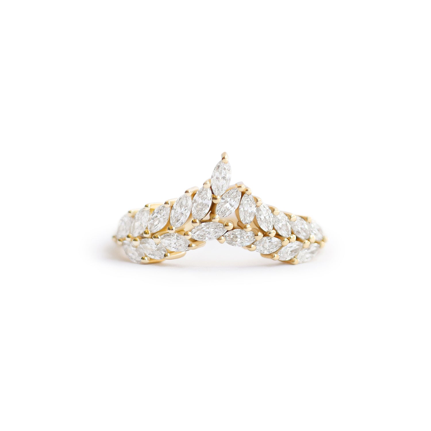 Marquise Feather Contour Diamond Ring
