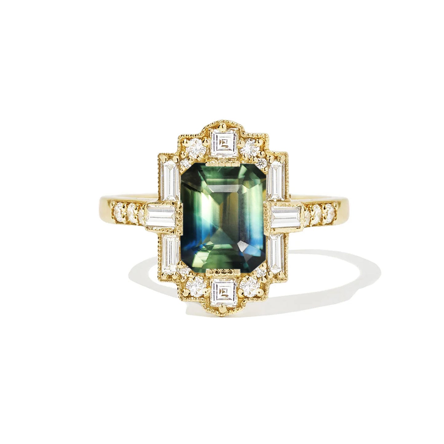 3.02 ctw Emerald Cut Parti Sapphire