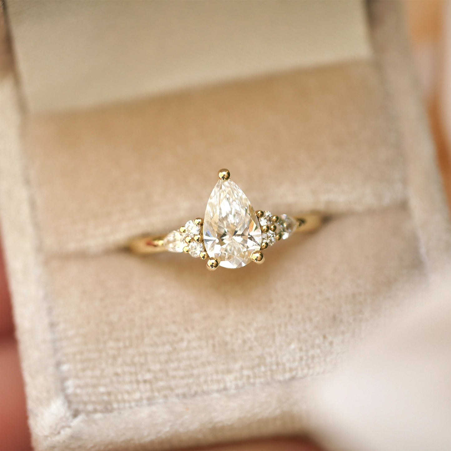 Pear Diamond Trio Ring