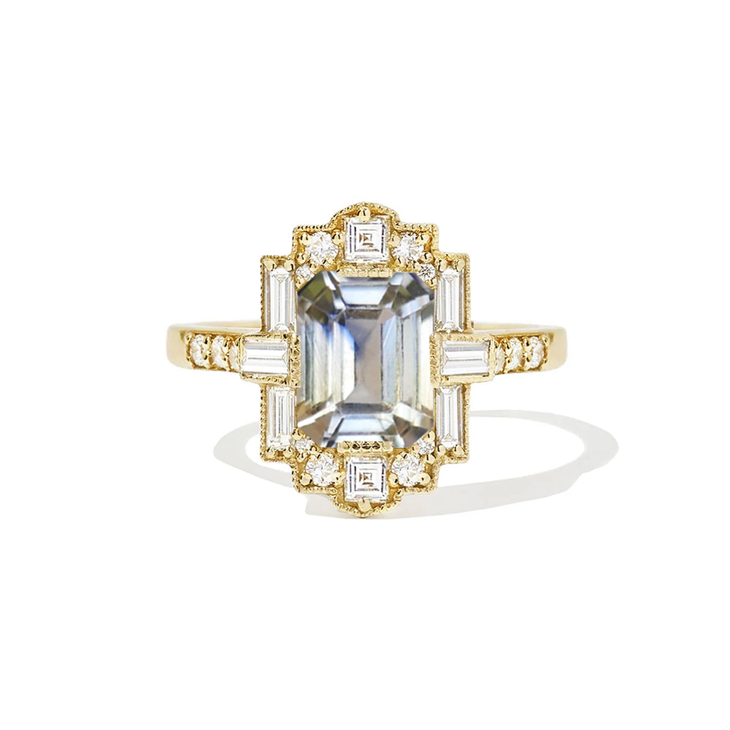 2.08 ctw Emerald Cut Bi-Color Sapphire