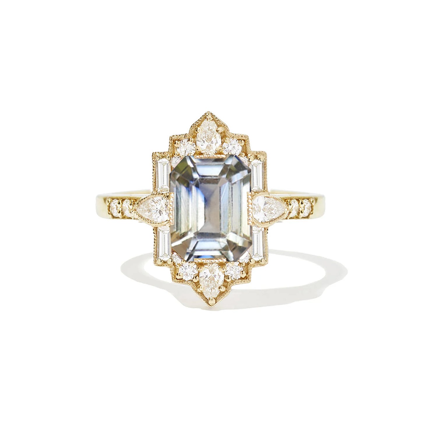 2.08 ctw Emerald Cut Bi-Color Sapphire