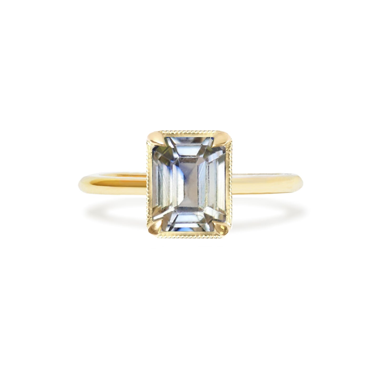 2.08 ctw Emerald Cut Bi-Color Sapphire