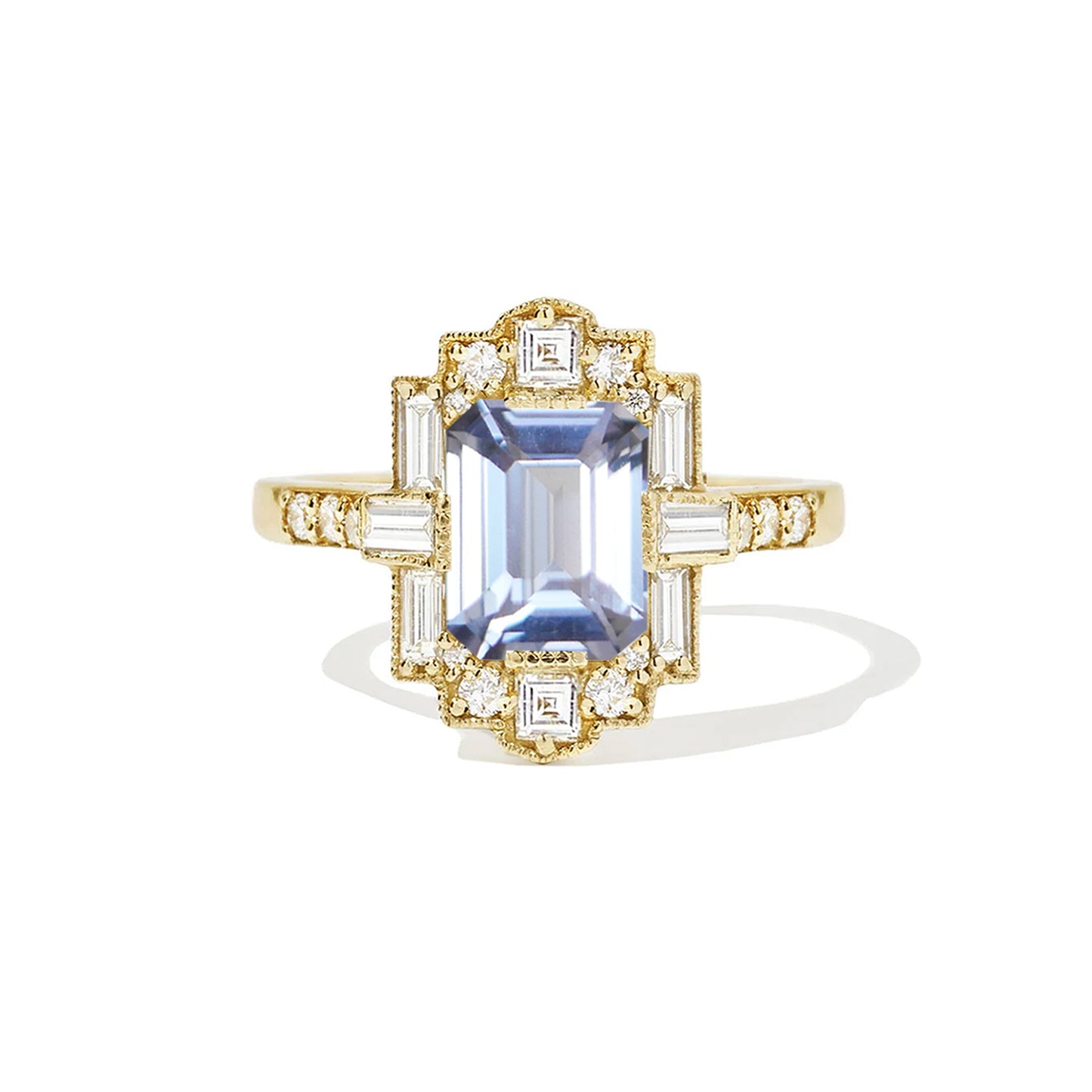 2.08 ctw Emerald Cut Light Blue Sapphire