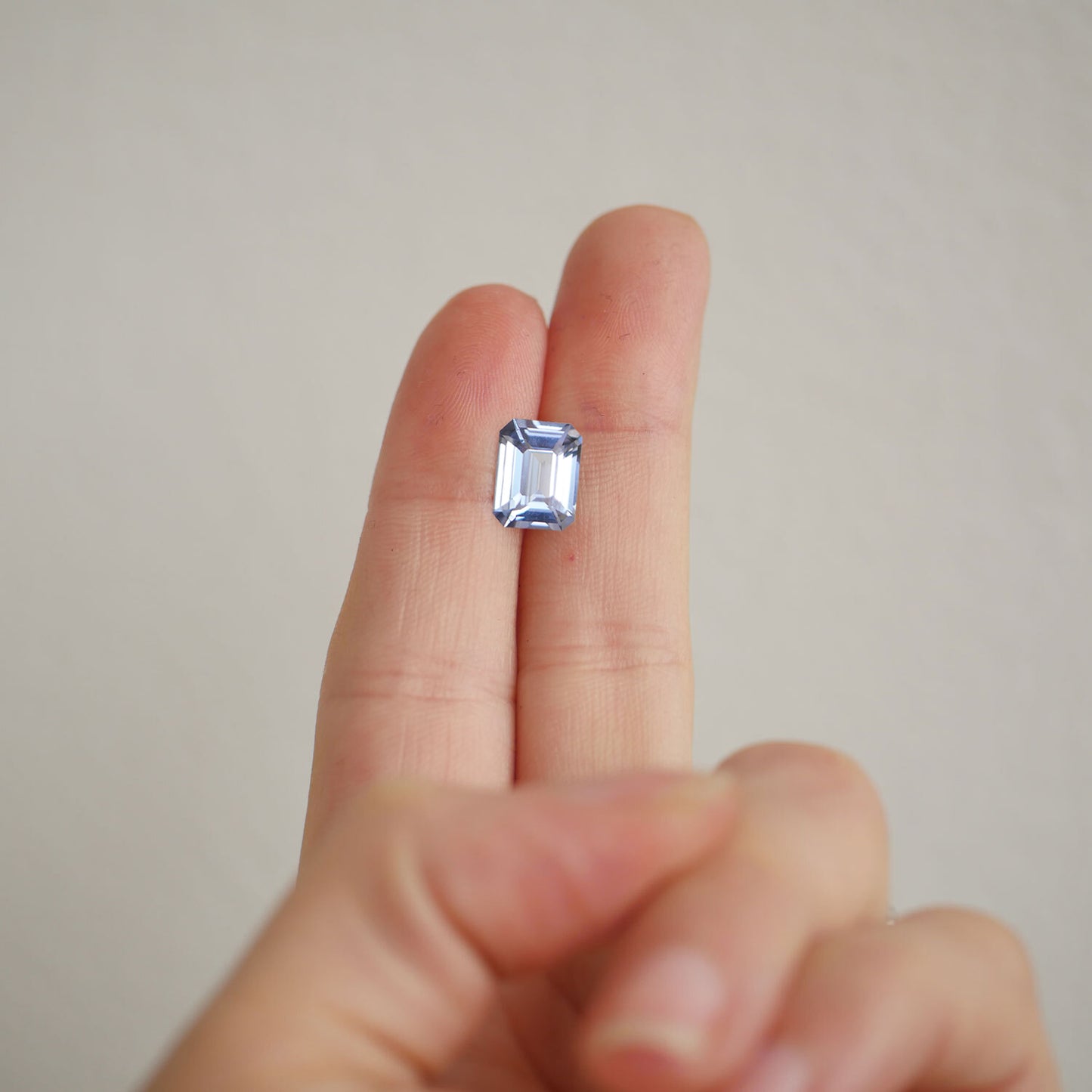 2.08 ctw Emerald Cut Light Blue Sapphire