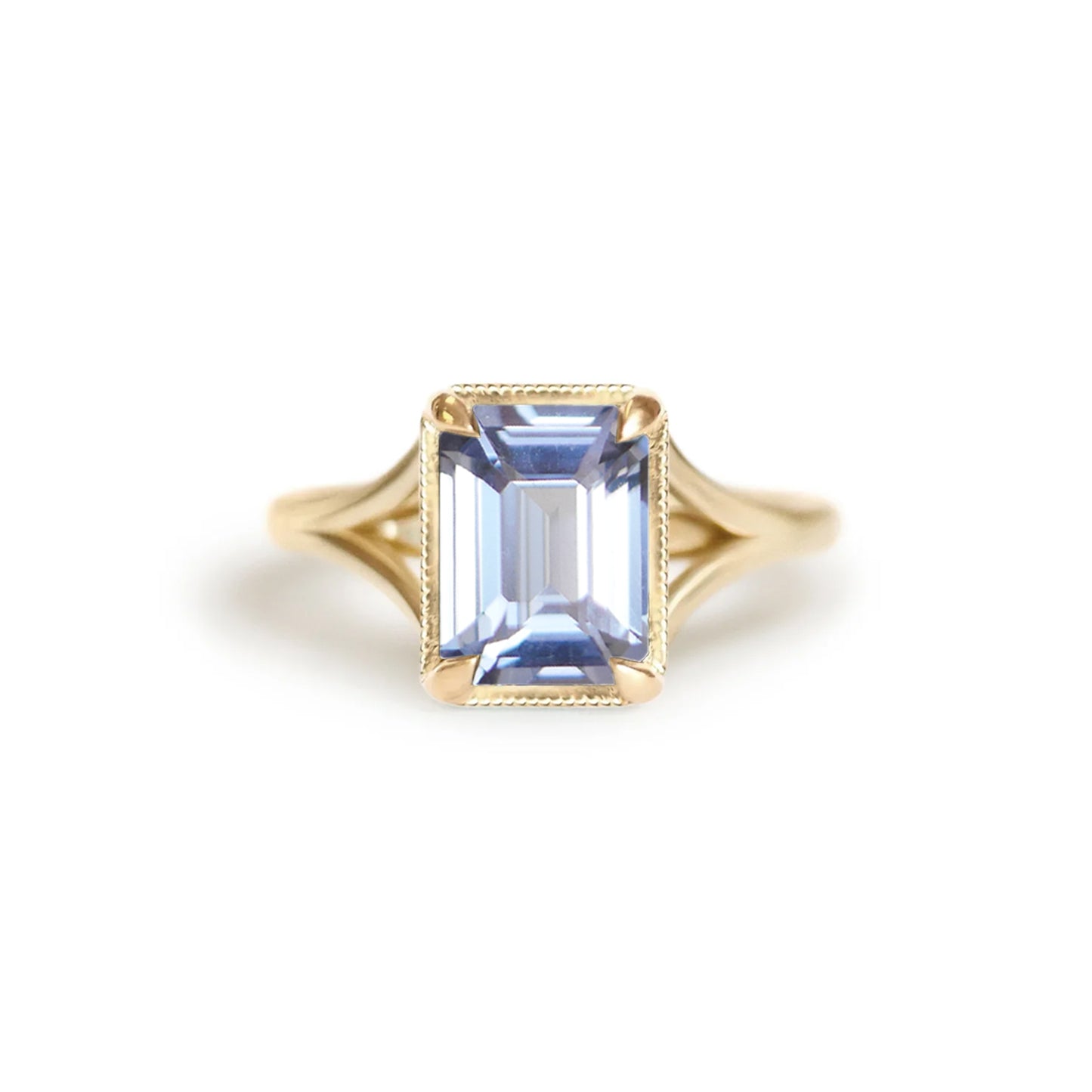 2.08 ctw Emerald Cut Light Blue Sapphire