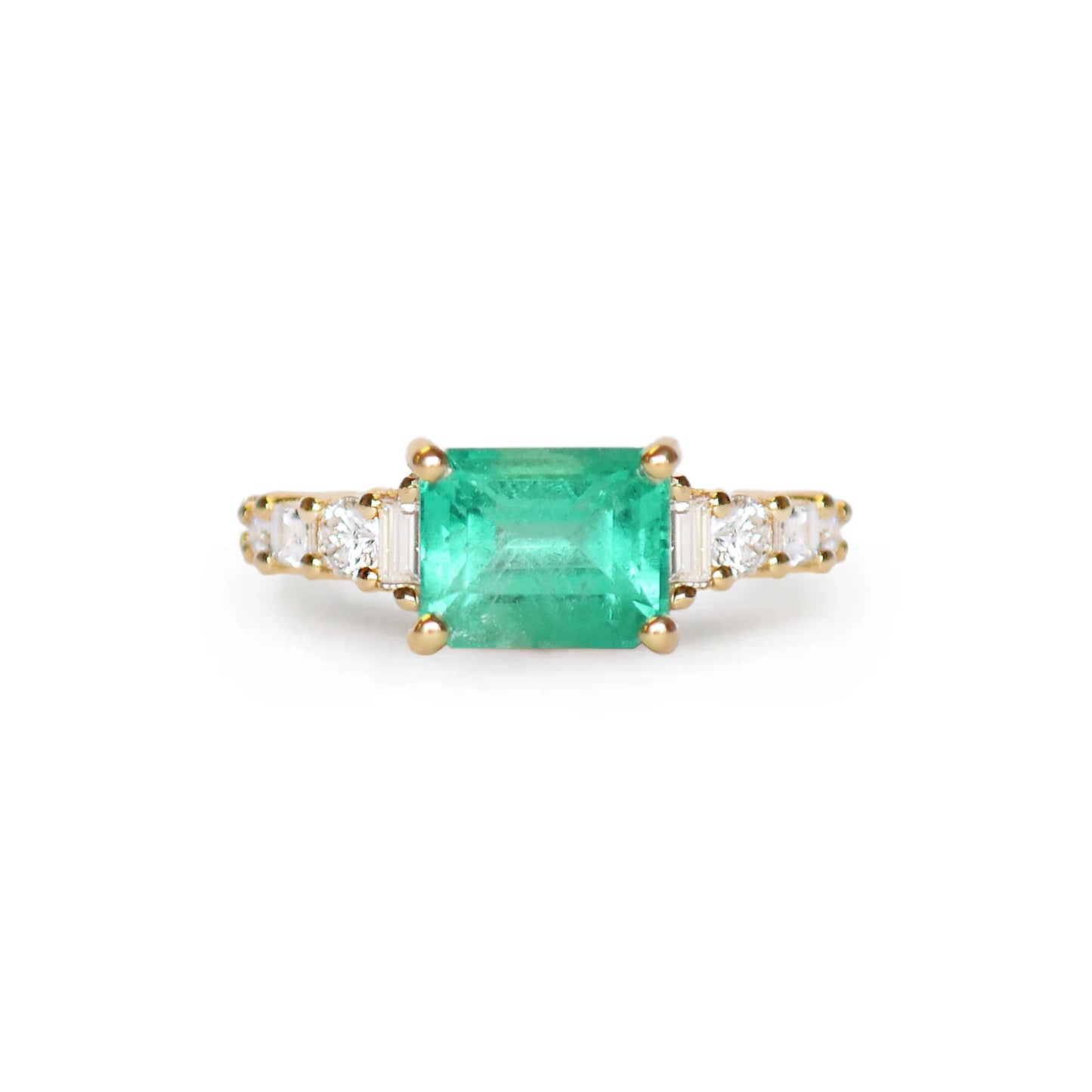 Colombian Emerald Nouveau Ring