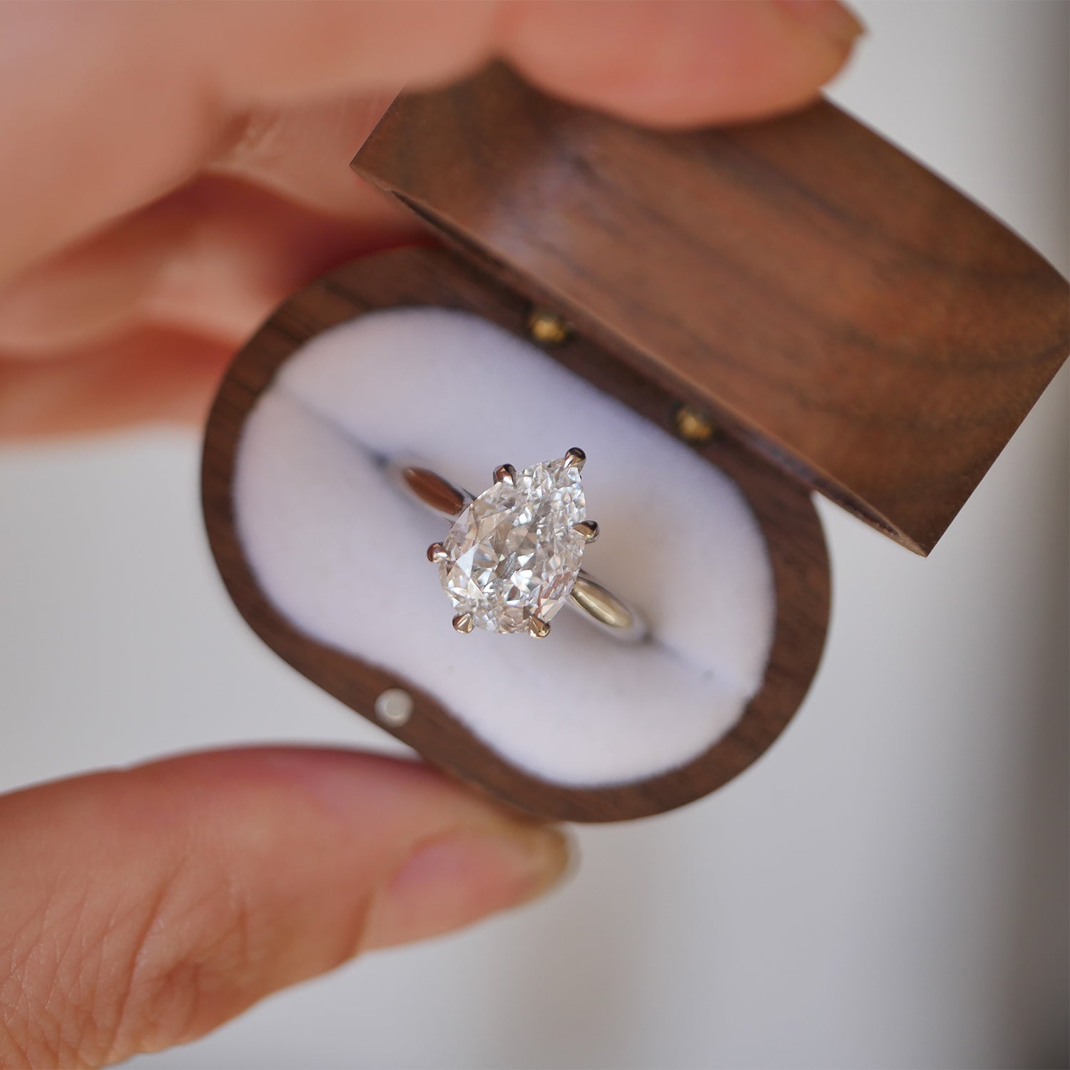 Antique Pear Diamond Solitaire Ring Berlinger Jewelry