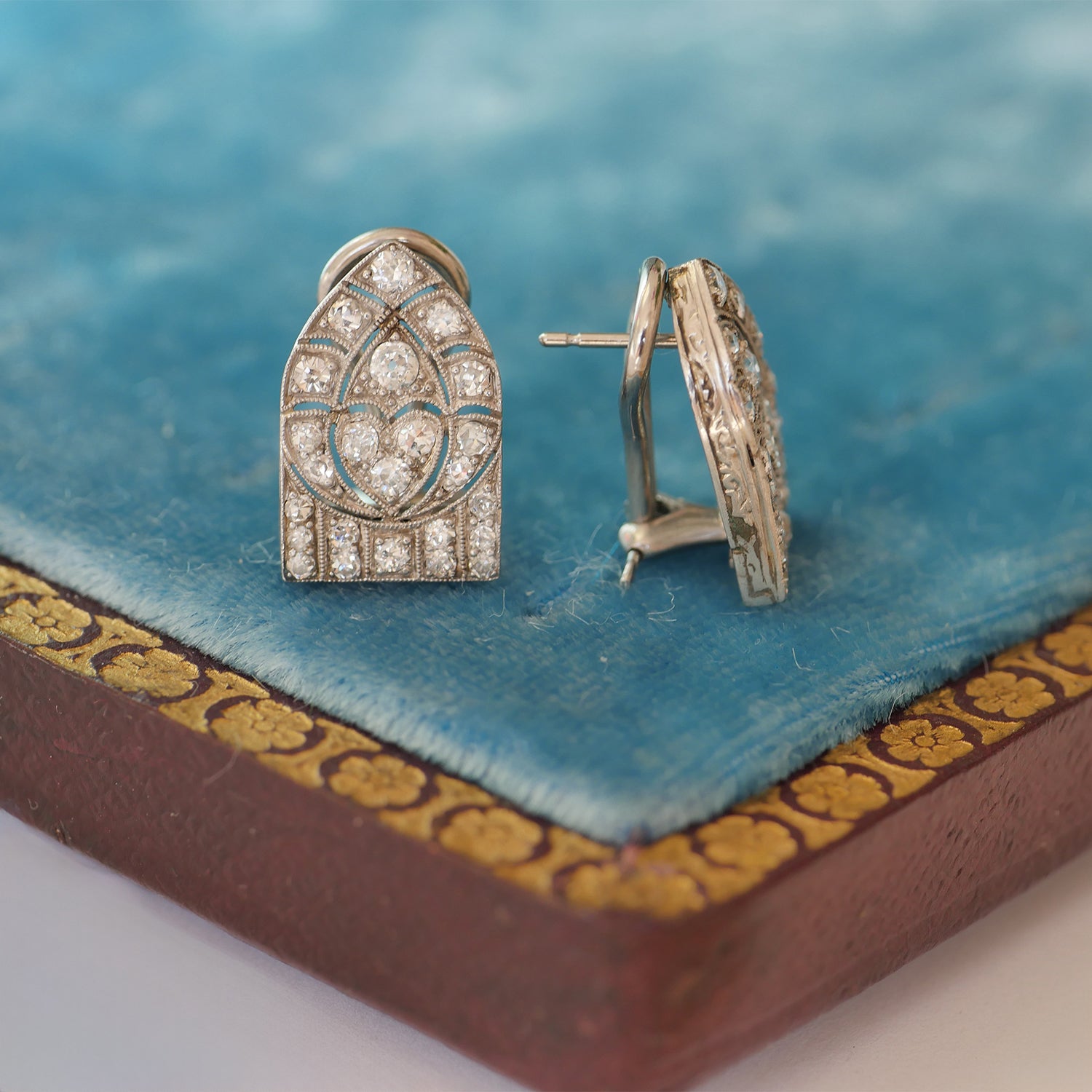 Antique Cathedral Diamond Earrings