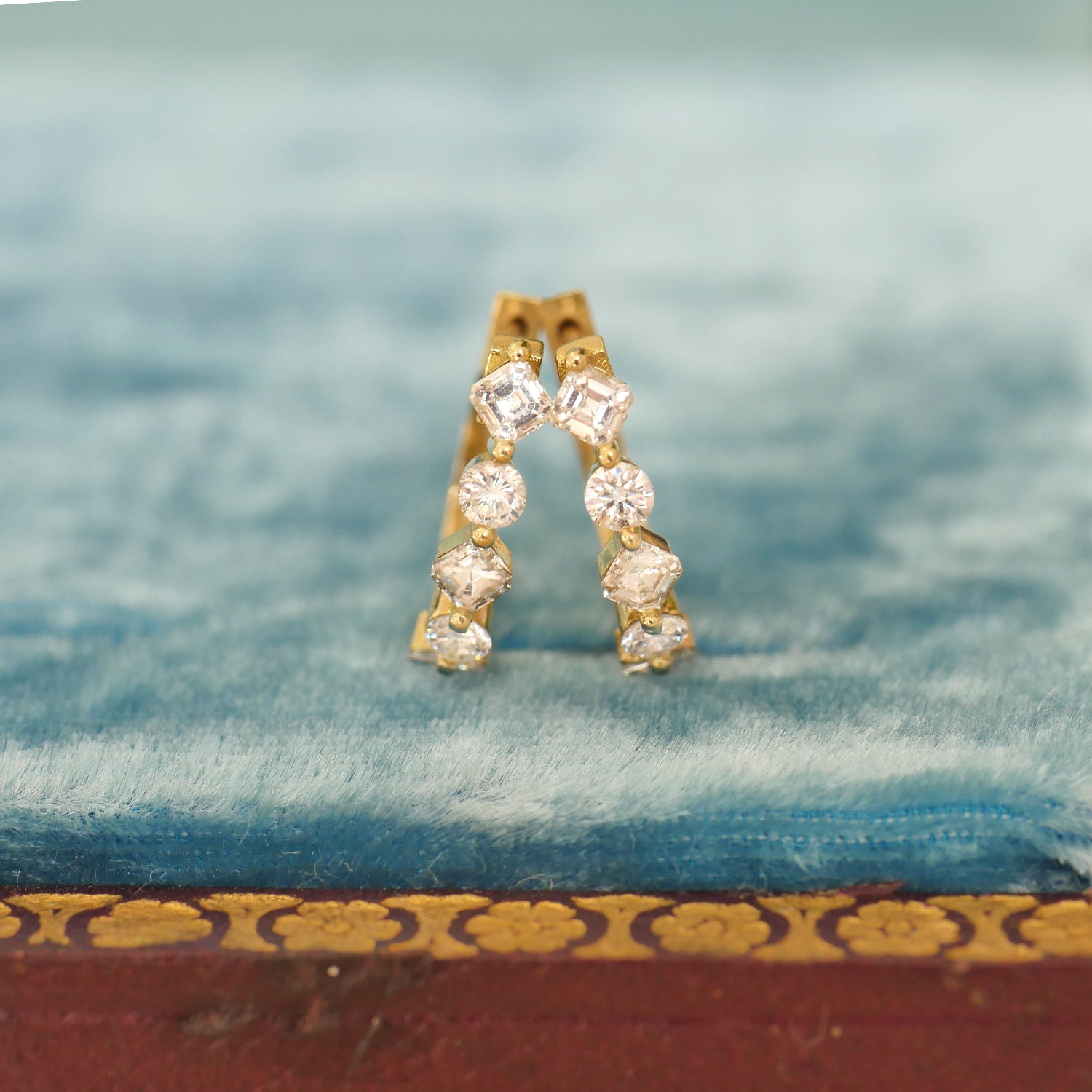 Vintange Diamond Hoop Earrings