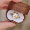 Antique Cushion Cut Diamond Engraved Bubble Ring