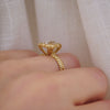Antique Cushion Cut Diamond Engraved Bubble Ring