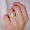 Antique Cushion Cut Diamond Engraved Bubble Ring