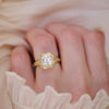 Antique Cushion Cut Diamond Engraved Bubble Ring