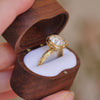 Antique Cushion Cut Diamond Engraved Bubble Ring