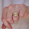 Bi Color Sapphire Engraved Bubble Ring