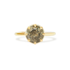 Opalescent Yellow Brown Diamond Solitaire
