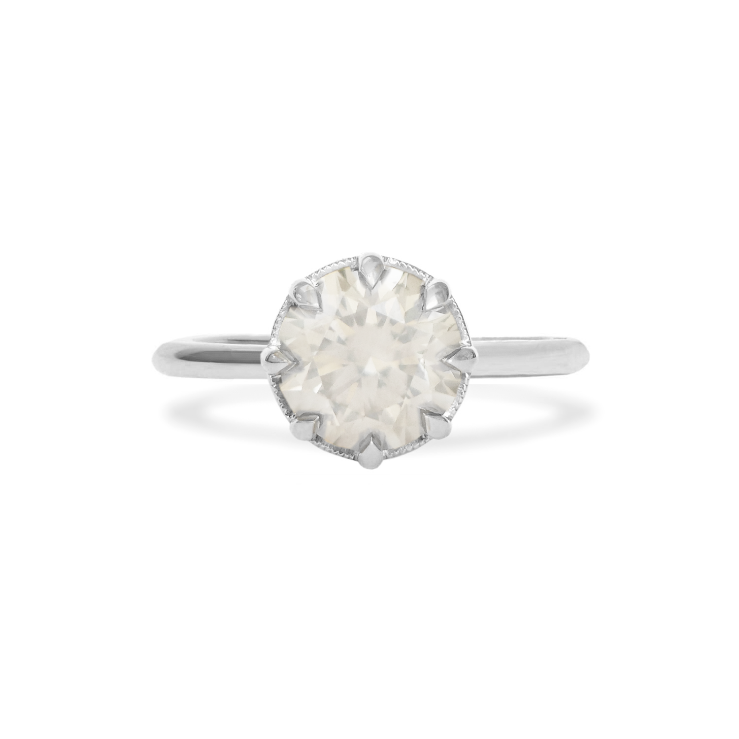 Opalescent White Diamond Solitaire