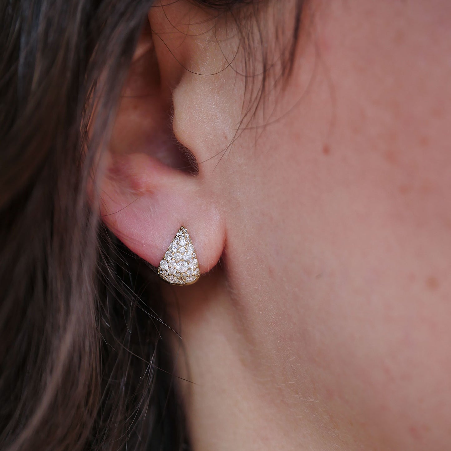 Cobblestone Diamond Mosaic Huggie Earrings