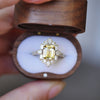 Yellow Sapphire Deco Emerald & Pear Diamond Mosaic Ring