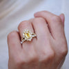 Yellow Sapphire Deco Emerald & Pear Diamond Mosaic Ring