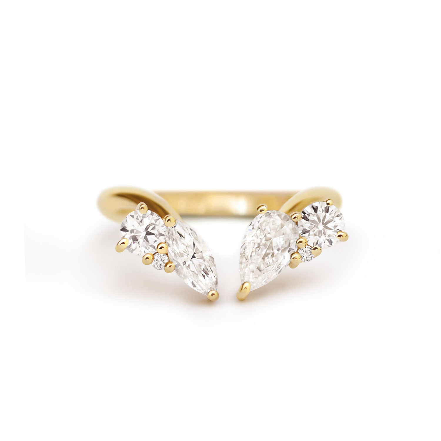 Luxe Marquise Mosaic Cuff Ring