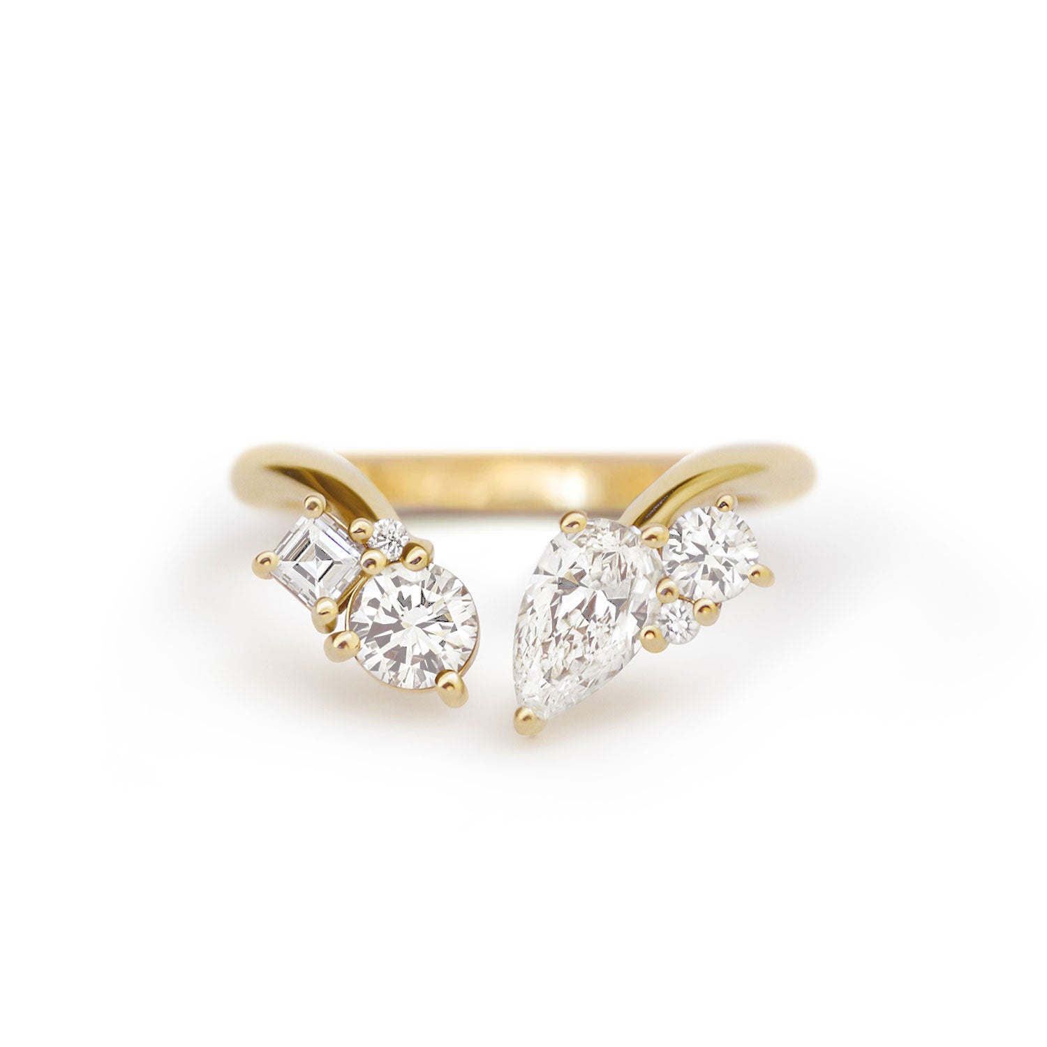 Luxe Round Mosaic Cuff Ring