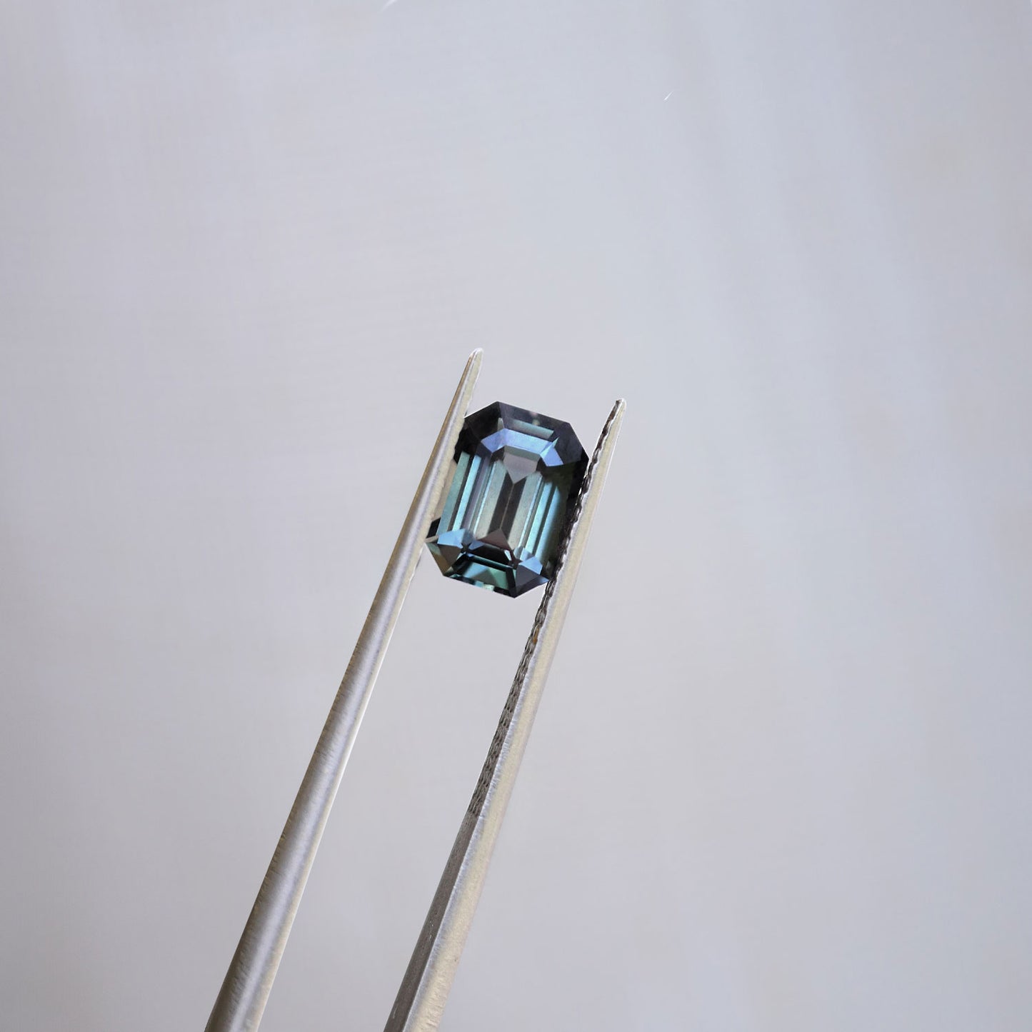2.02 ctw. Emerald Cut Teal Green Sapphire