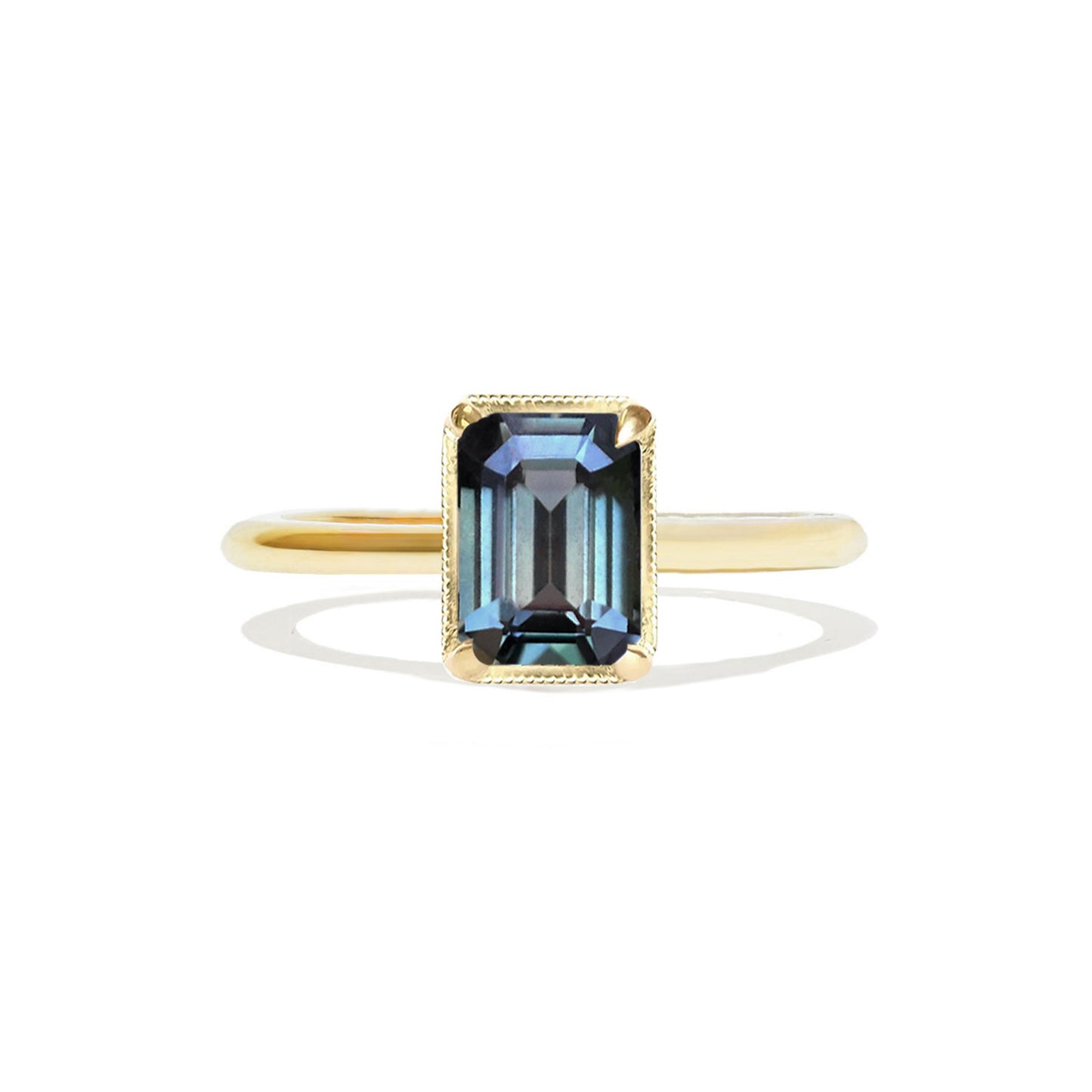 2.02 ctw. Emerald Cut Teal Green Sapphire
